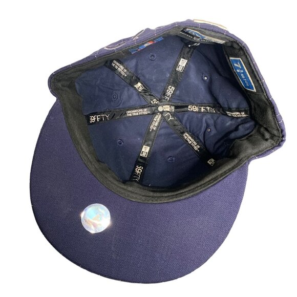 New Era MLB All Over Logos Hat Fitted 7 3/8 Wool 100th Season 59Fifty Baseball - Picture 6 of 6